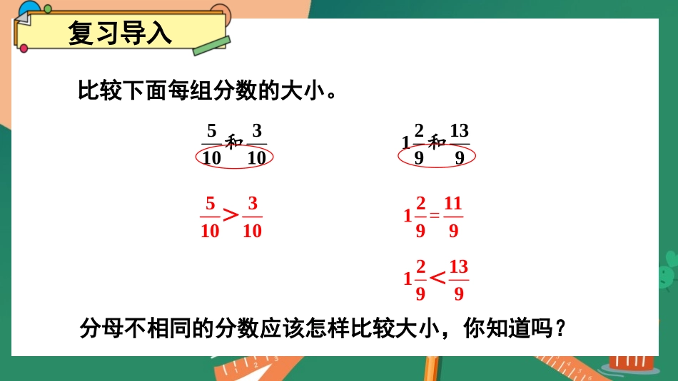 《分数的大小比较》分数的意义和性质PPT教学课件_第2页