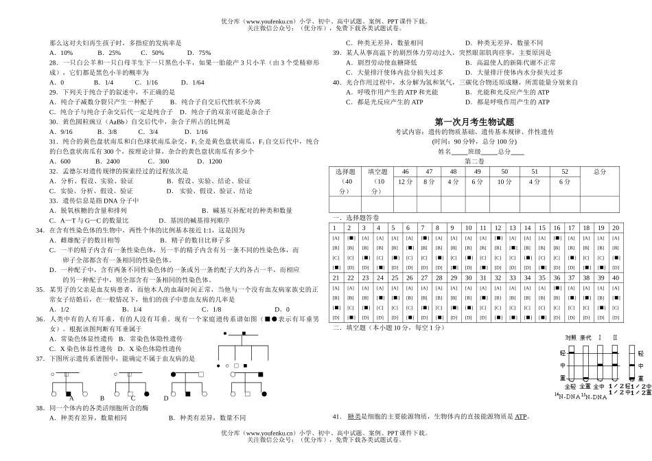 高中二年级生物下学期第一次月考试卷_第2页