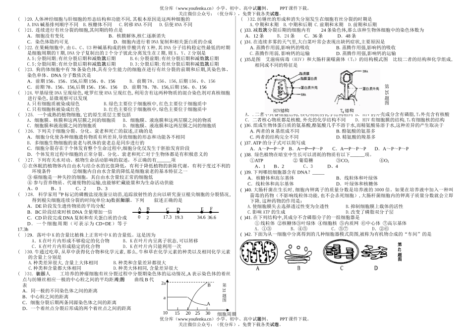 高中二年级生物高上学期期中考试卷_第2页