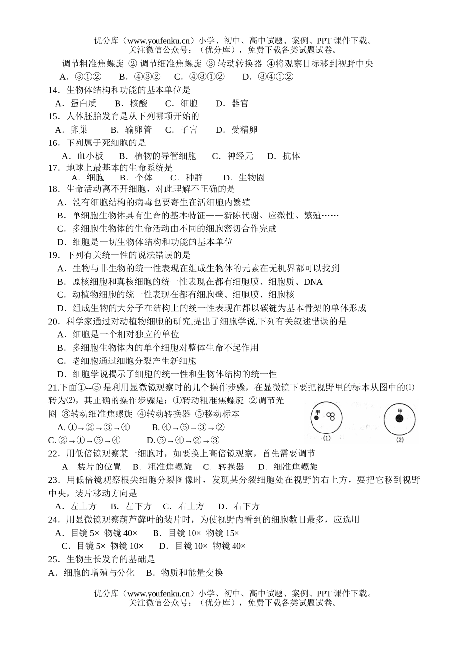 高中二年级生物下学期周练1试卷_第2页