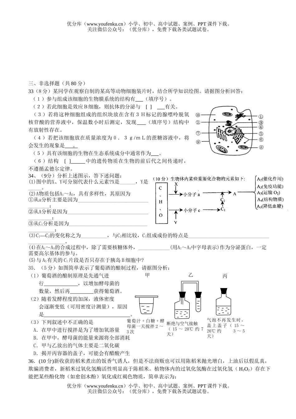 高中二年级生物科下学期期中试卷_第2页