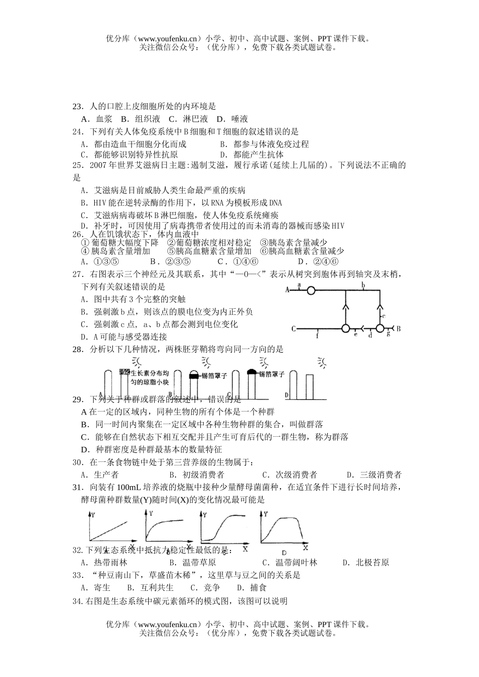 高中二年级生物遗传与进化重点知识试卷_第2页
