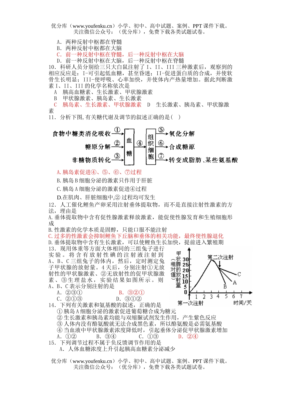高中二年级生物第一学期期中试卷_第2页