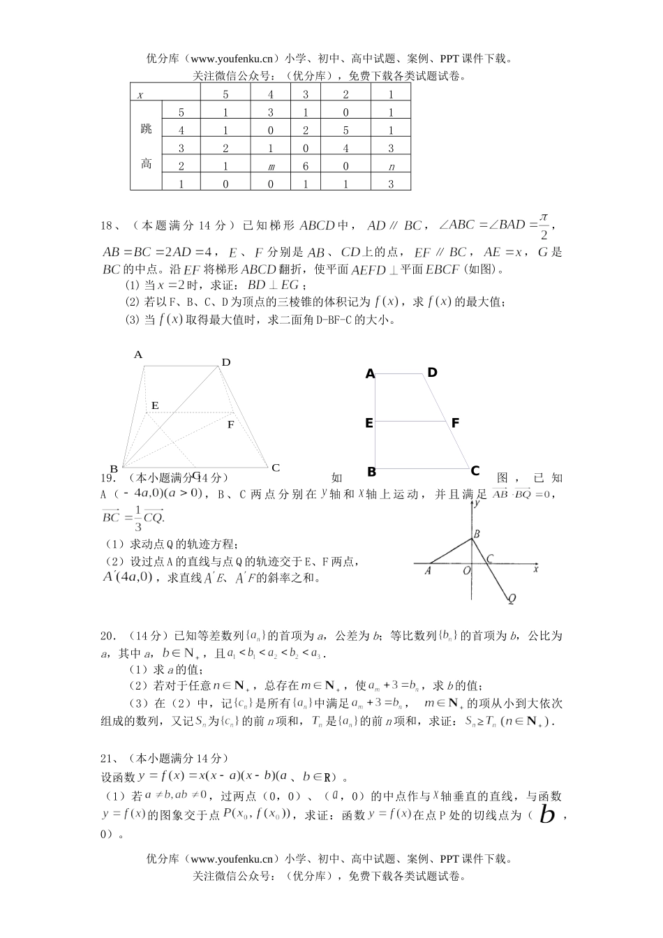 高中三年级数学湖南省十校联考理科试卷_第3页