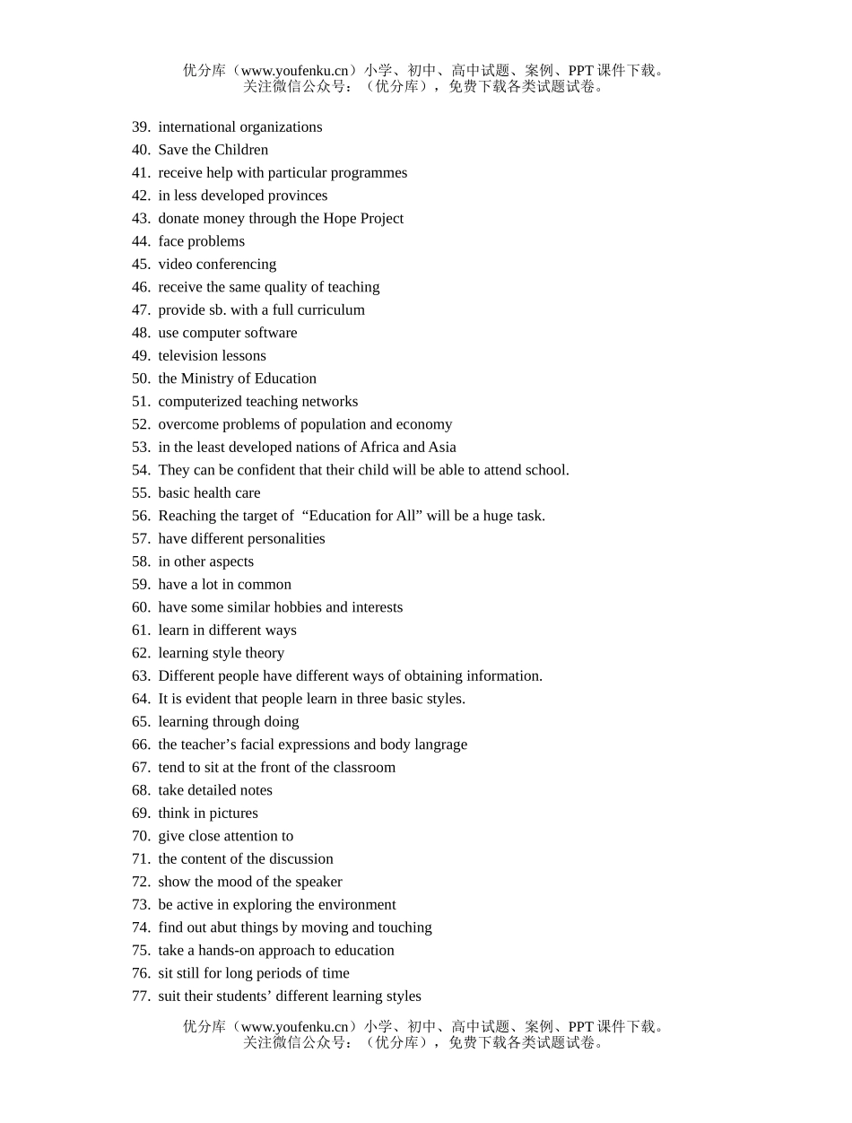 高中三年级英语English Exercises (Unit 12 Translations)试卷_第2页
