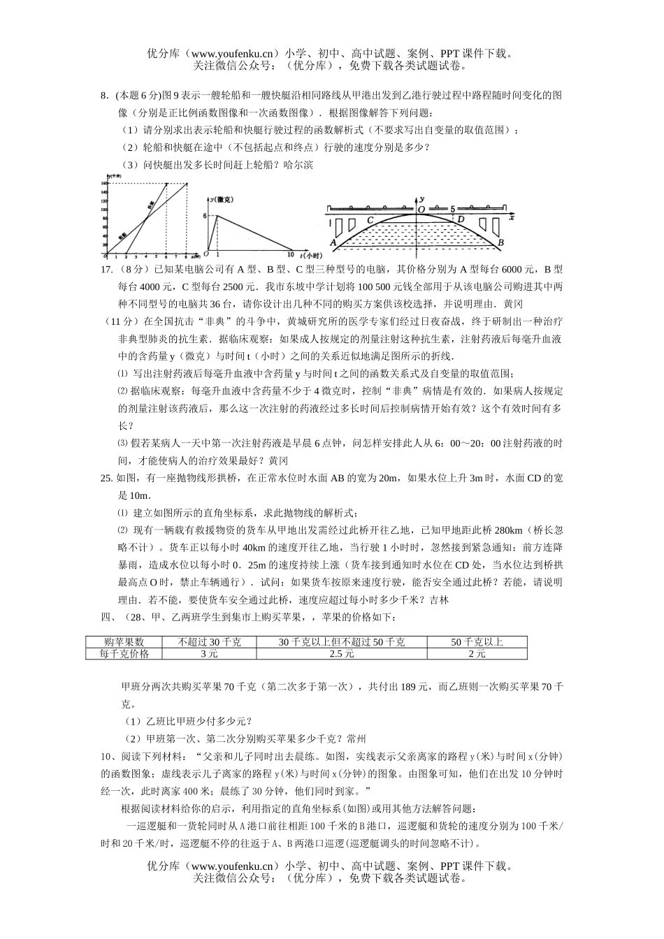 高中三年级数学应用题练习试卷_第1页
