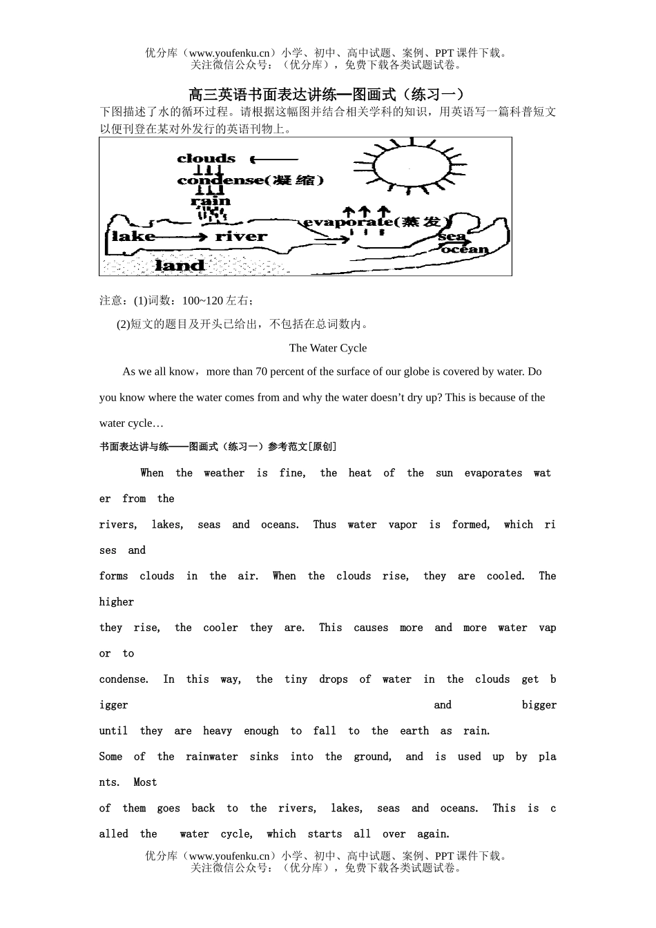 高中三年级英语书面表达讲练─图画式(练习一)试卷_第1页