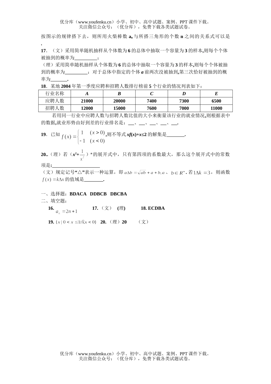 高中三年级数学小题专项训练6试卷_第3页