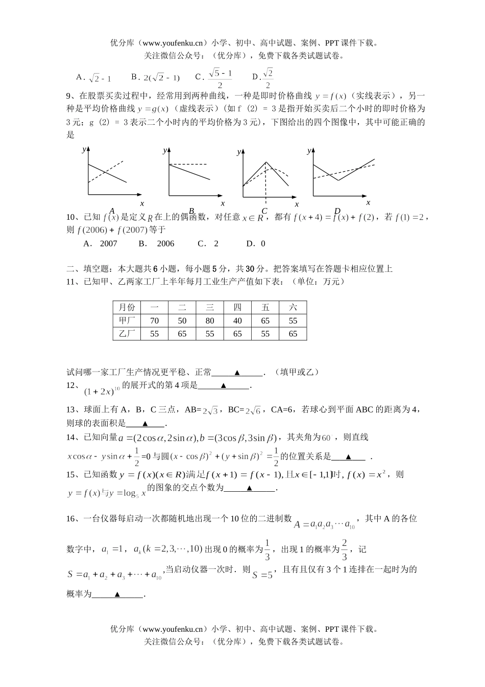 高中三年级数学试卷_第2页
