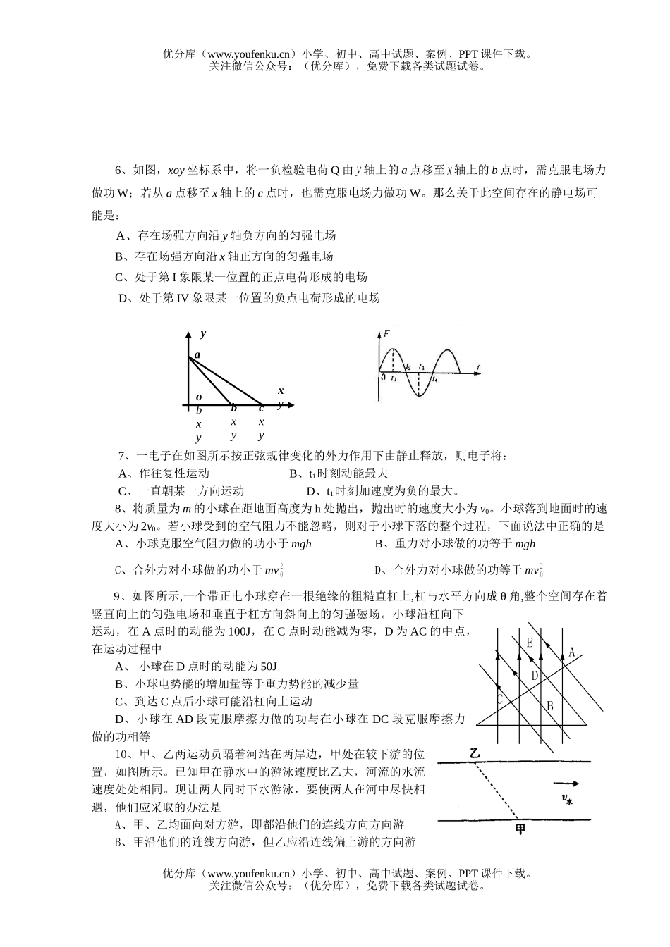 高中三年级物理测试卷_第2页