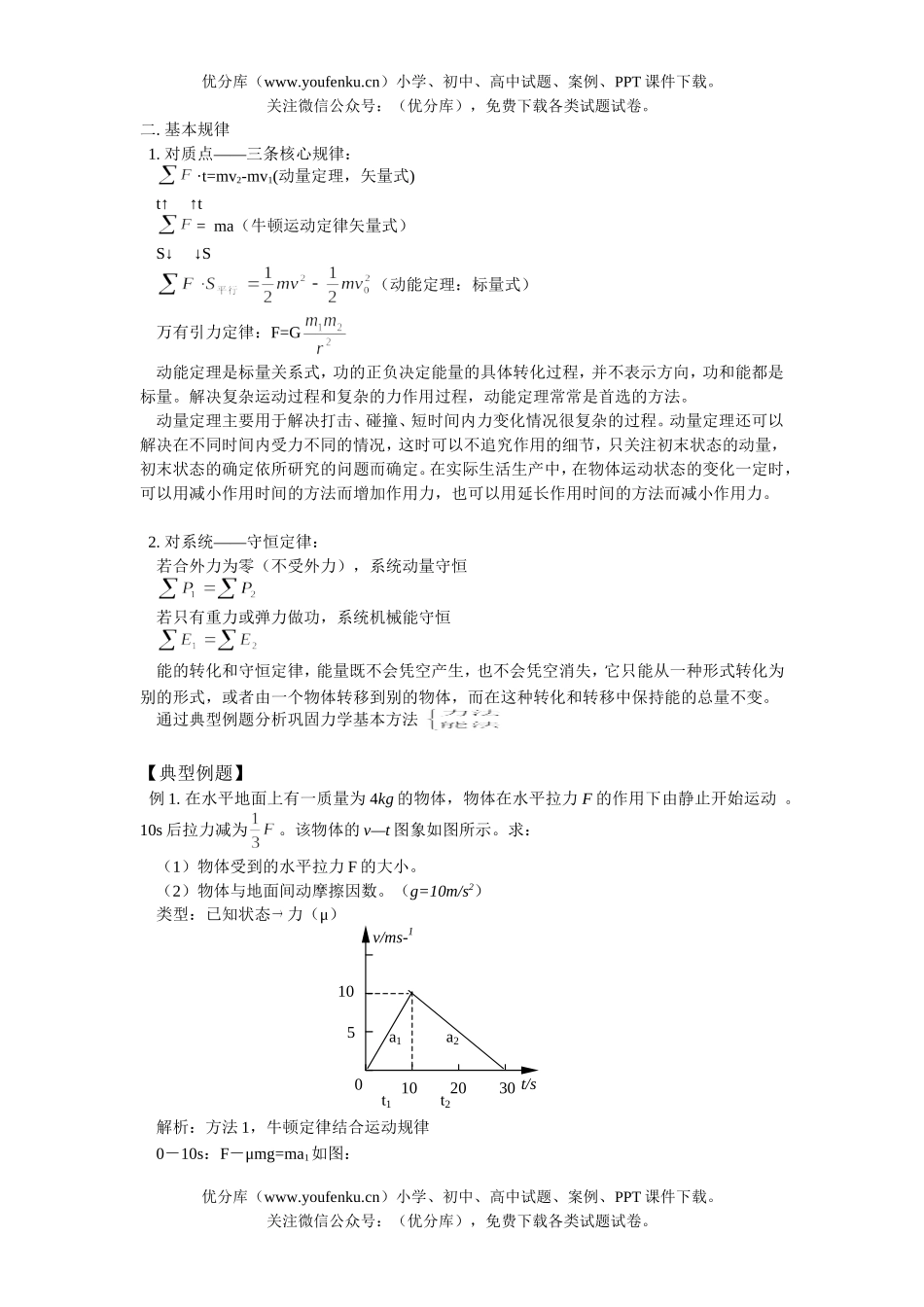 高中三年级物理高考复习力学综合专题试卷_第2页