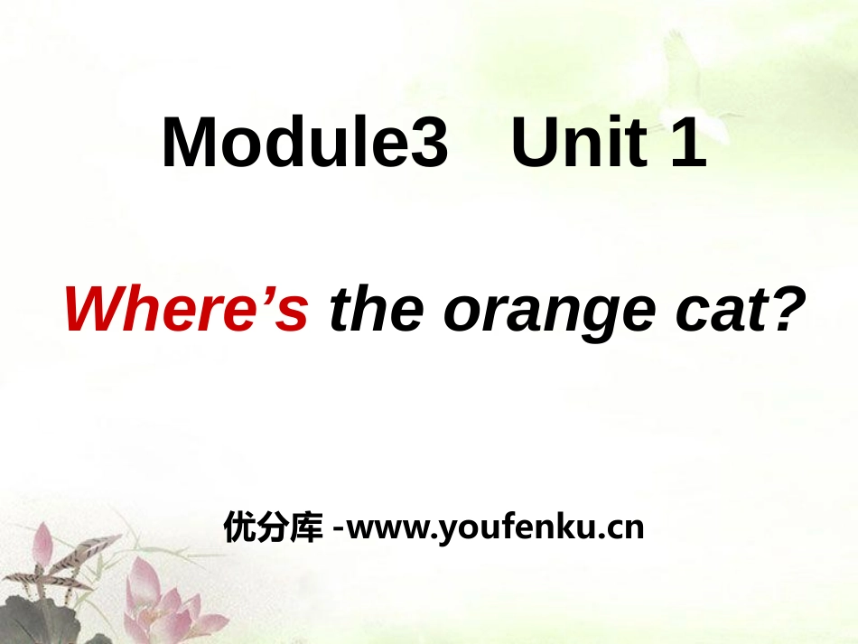 《Where's the orange cat?》PPT课件_第1页