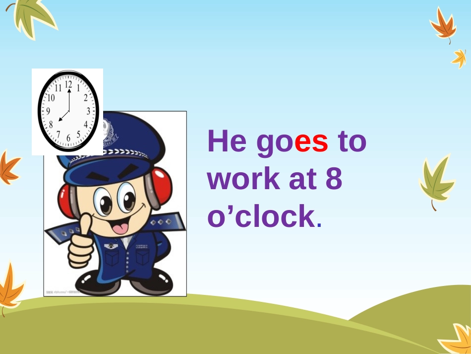 《My father goes to work at 8 o'clock every morning》PPT课件_第3页