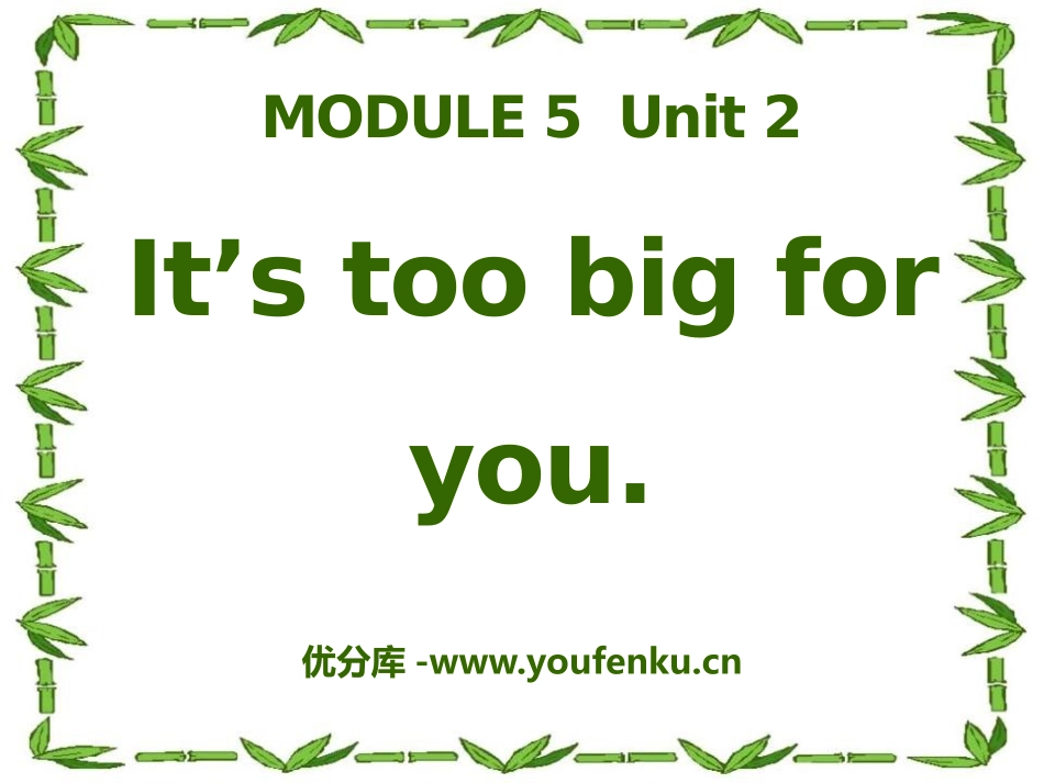 《It's too big for you》PPT课件_第1页