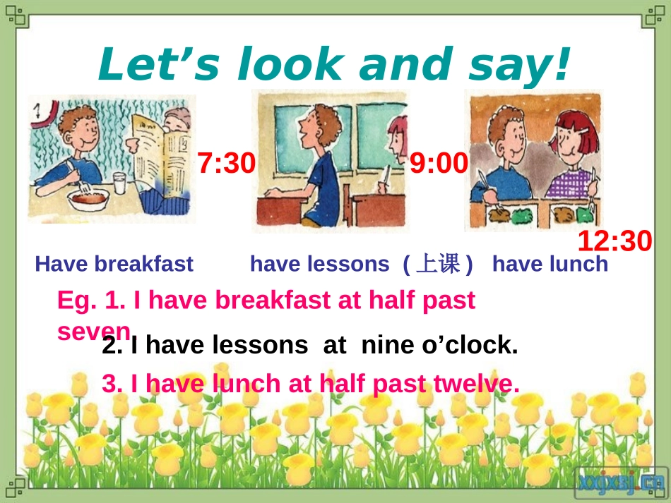 《We start work at nine o'clock》PPT课件_第3页