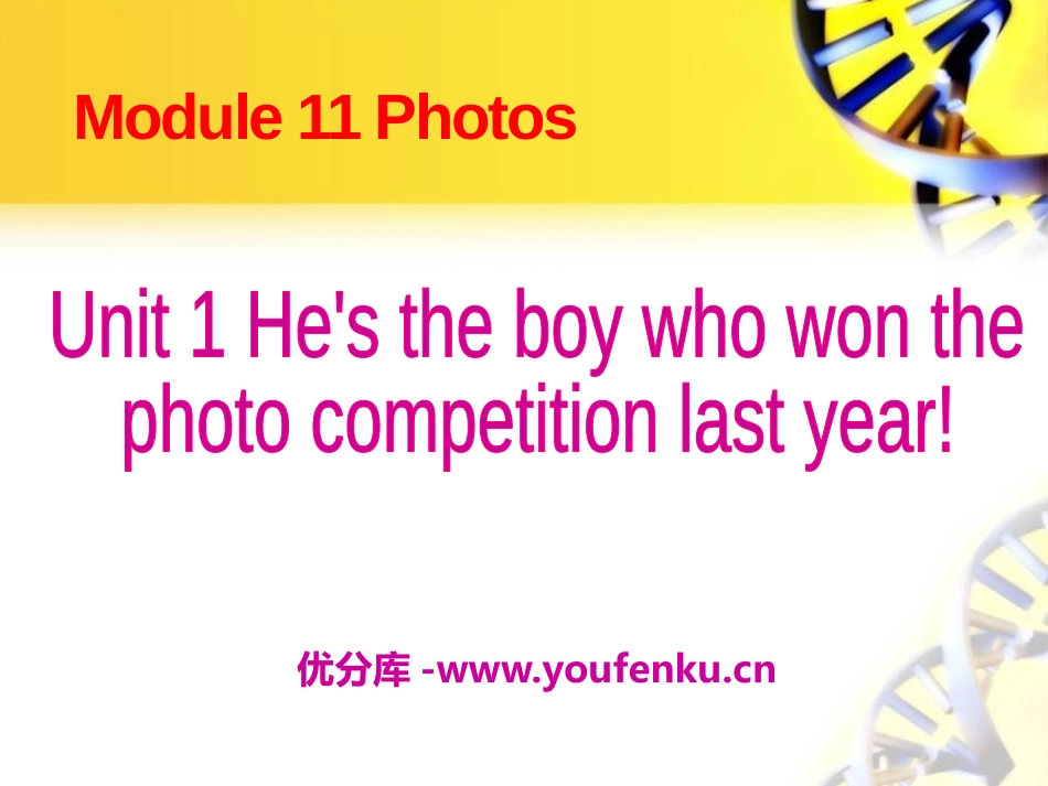 《He's the boy who won the photo competition last year!》Photos PPT课件_第1页