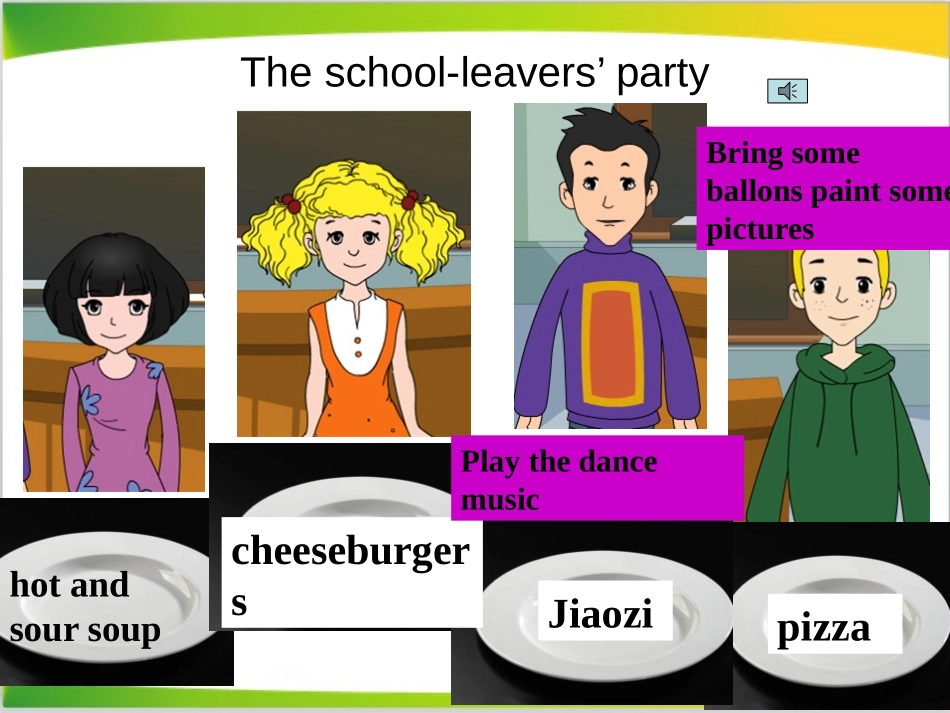 《When is the school-leavers'party?》Eating together PPT课件_第3页