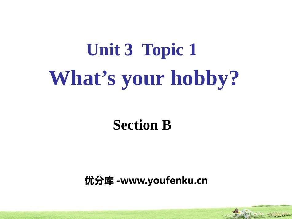 《What's your hobby?》SectionB PPT课件_第1页