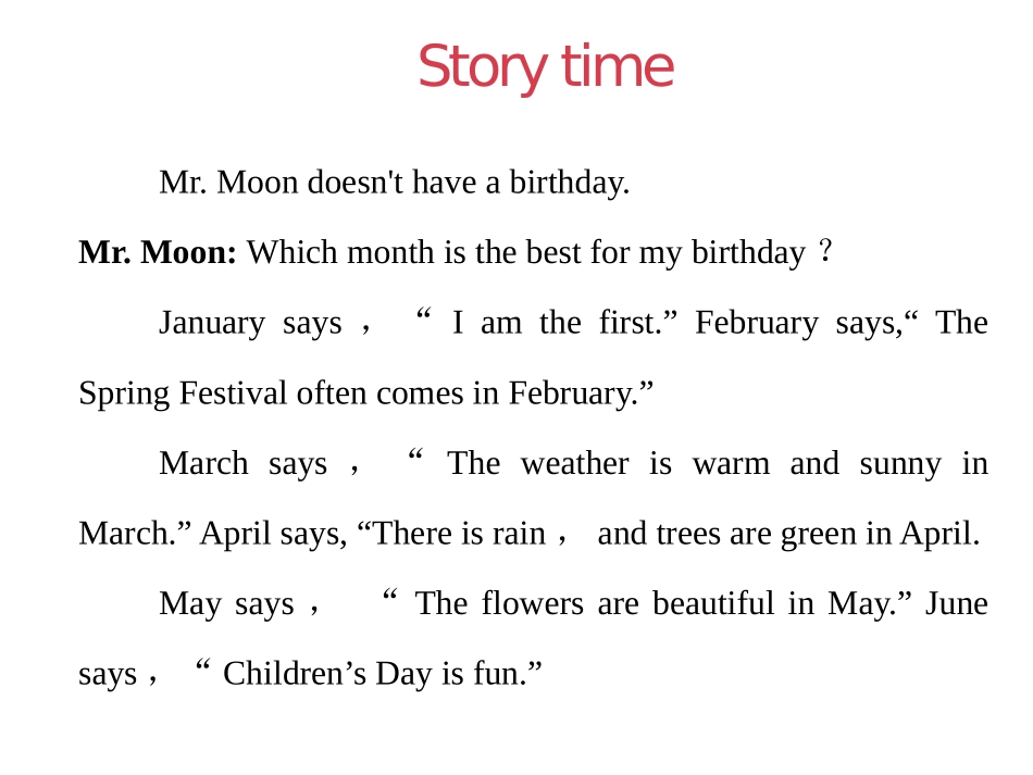 《Mr.Moon's Birthday》Days and Months PPT课件_第3页