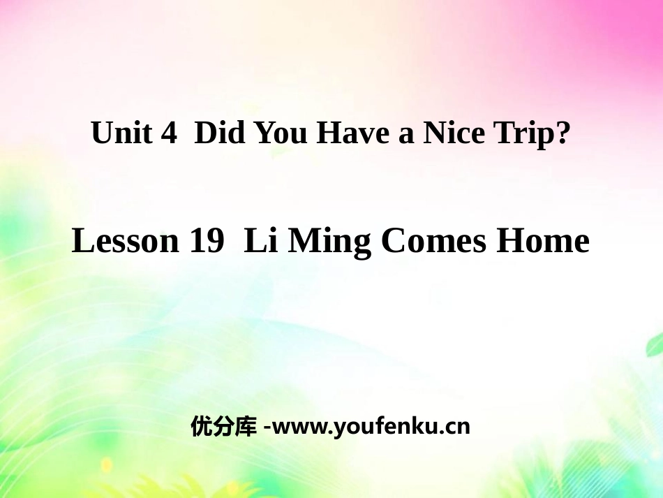 《Li Ming Comes Home》Did You Have a Nice Trip? PPT课件_第1页