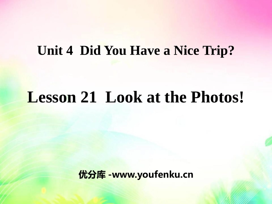 《Look at the Photos!》Did You Have a Nice Trip? PPT课件_第1页