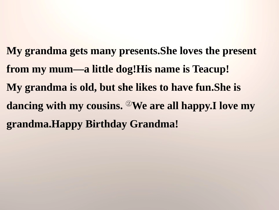 《Grandma's Birthday Party》Family and Home PPT课件_第2页