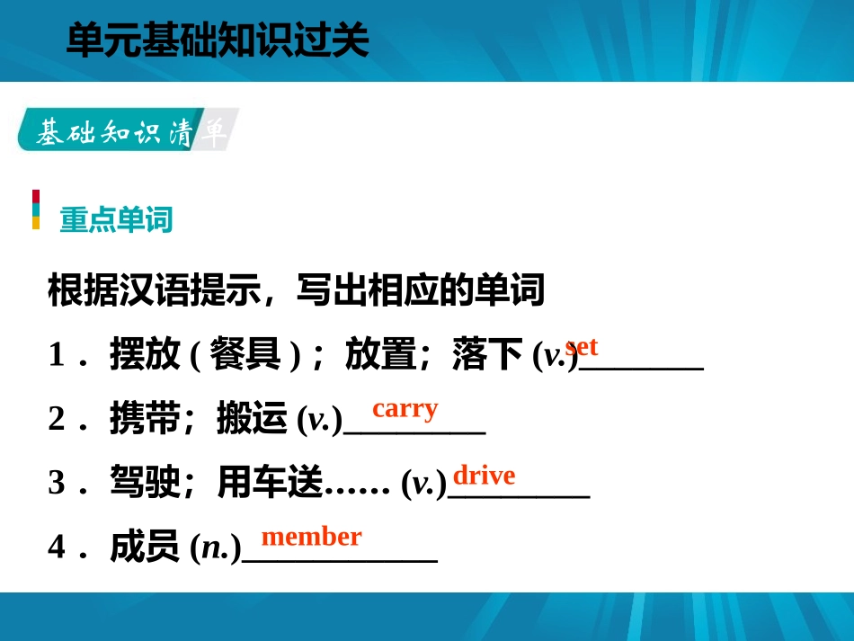 《单元基础知识过关》Family and Home PPT课件_第2页