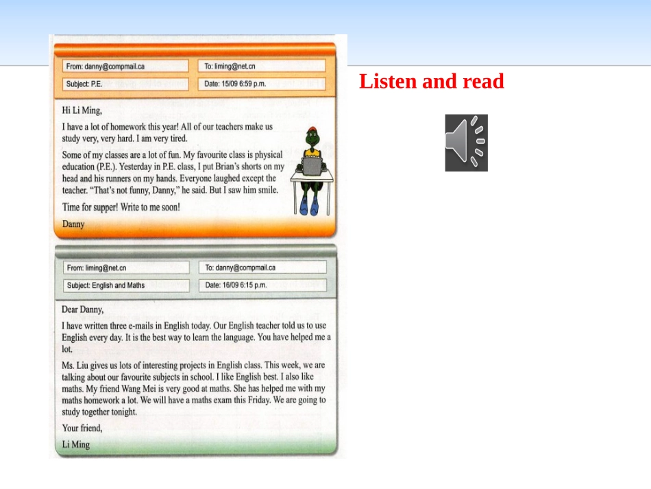 《E-mail Helps!》My Favourite School Subject PPT教学课件_第3页