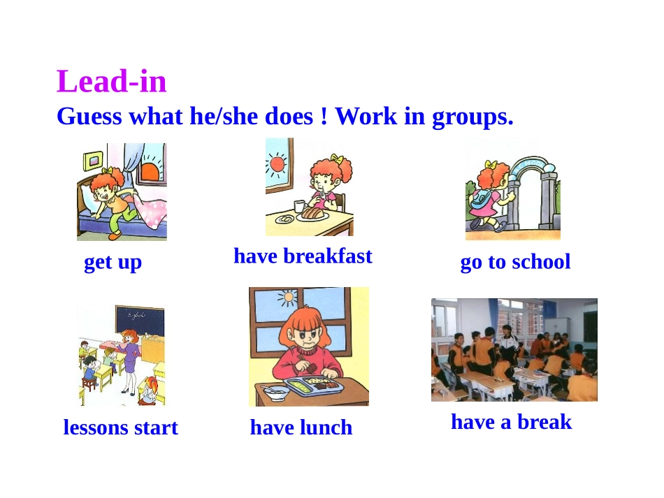 《We start work at nine o'clock》PPT教学课件_第2页