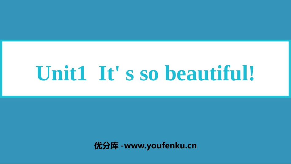 《It's so beautiful》Western music PPT教学课件_第1页