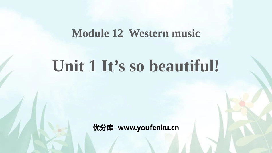 《It's so beautiful》Western music PPT优秀课件_第1页
