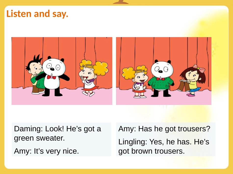 《She's got an orange sweater》PPT课件_第2页