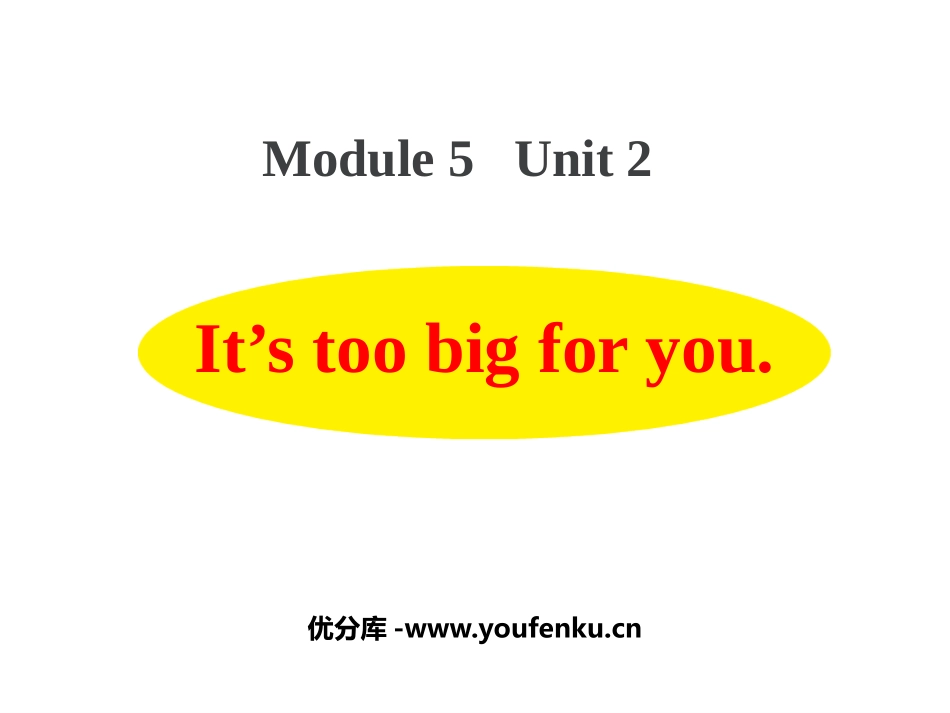 《It's too big for you》PPT课件_第1页