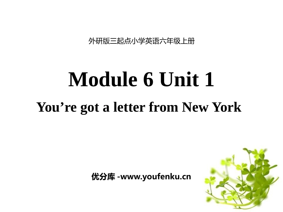 《You've got a letter from New York》PPT教学课件_第1页