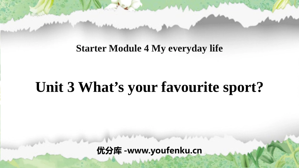 《What's your favourite sport?》PPT免费课件_第1页