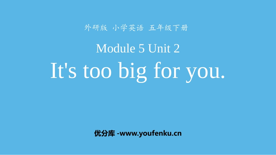 《It's too big for you》PPT课件_第1页